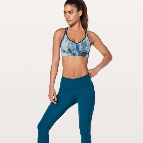 Lululemon Speed Up Sports Bra Sun Dazed Multi Blue Mesh Racerback 8 - Picture 3 of 15